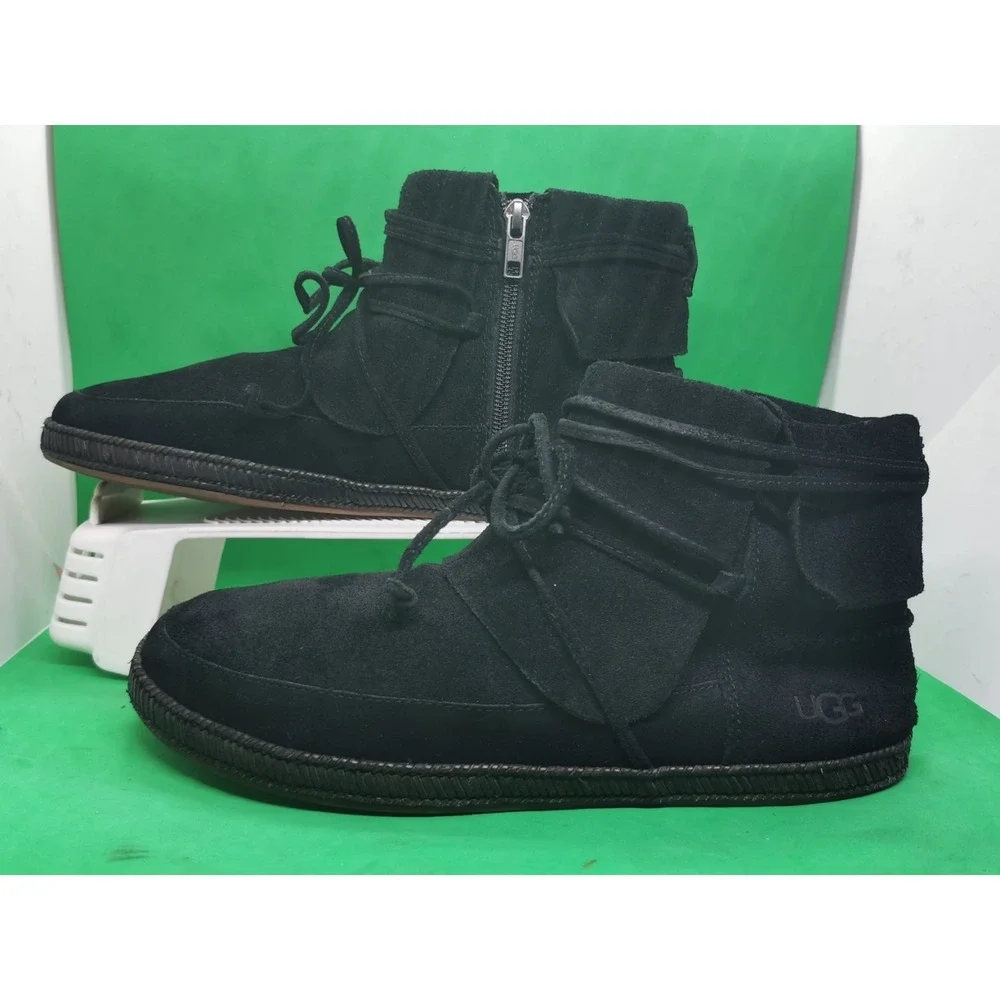 UGG Australia Reid Slate Chestnut Black Ankle Boot Suede Zipper Size 10 M